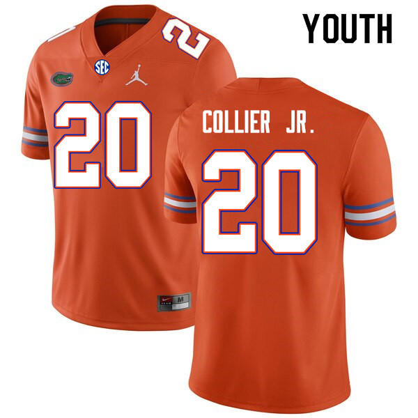Youth #20 Corey Collier Jr. Florida Gators College Football Jerseys Sale-Orange